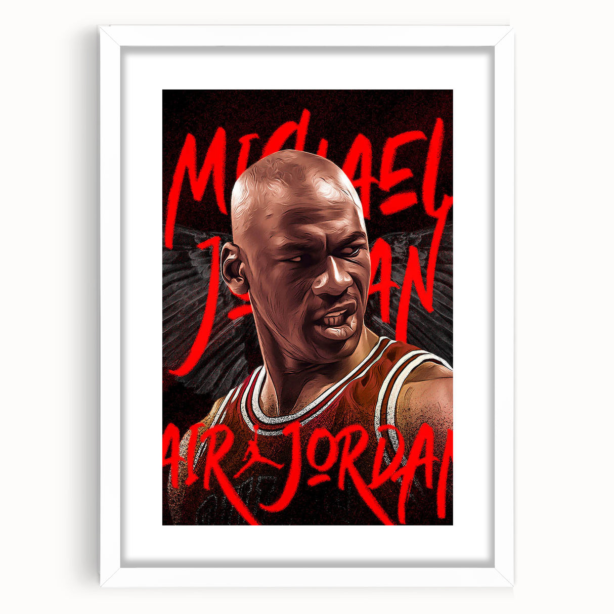 Iconic Pop Art Wall Art - Jordan Canvas with Red and Black