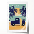 Retro Malibu Travel Poster – Vintage Prints & Classic Surf Art