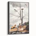 Realism Art Prints - The Eagle’s Nest by Winslow Homer