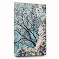 Large abstract wall art depicting spring themes in vibrant green and pink hues, acrylic glass material.