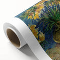 Art deco poster featuring a stylized floral pattern in soft pastel shades on rolled canvas, ideal for nursery wall art.
