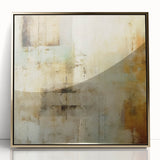 Framed acrylic wall art featuring abstract gold strokes on a textured background, adding a modern touch to home decor with a sleek design and elegant finish.