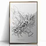 Modern Wall Art: Basket of Flowers - Minimalist Monochrome Print