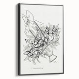 Modern Wall Art: Basket of Flowers - Minimalist Monochrome Print