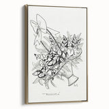 Modern Wall Art: Basket of Flowers - Minimalist Monochrome Print