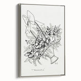 Modern Wall Art: Basket of Flowers - Minimalist Monochrome Print