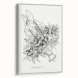 Modern Wall Art: Basket of Flowers - Minimalist Monochrome Print