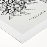 Modern Wall Art: Basket of Flowers - Minimalist Monochrome Print