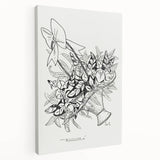 Modern Wall Art: Basket of Flowers - Minimalist Monochrome Print