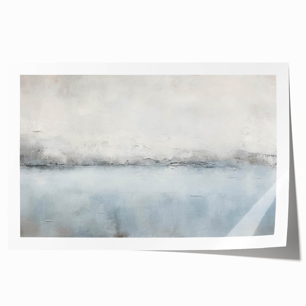 Abstract wall art print showcasing vibrant strokes in shades of blue, pink, and gold, designed to enhance modern decor. Ideal for living spaces or art collections.