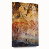 Acrylic glass artwork depicting intricate landscapes and caves, showcasing vibrant colors and detailed textures, designed for modern decor and artistic display.