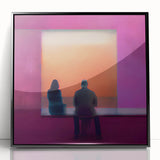 Framed abstract figurative wall art in black acrylic, showcasing a modern design that adds a contemporary aesthetic to any space. Ideal for home decor enthusiasts.