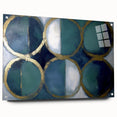 Abstract geometric acrylic glass artwork showcasing sharp angles and vibrant colors, displayed in a side view with visible mounting pins, ideal for modern decor.