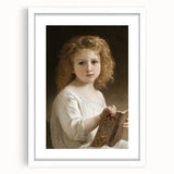 Classic Neoclassical Portrait Art Print - The Story Book by Bouguereau