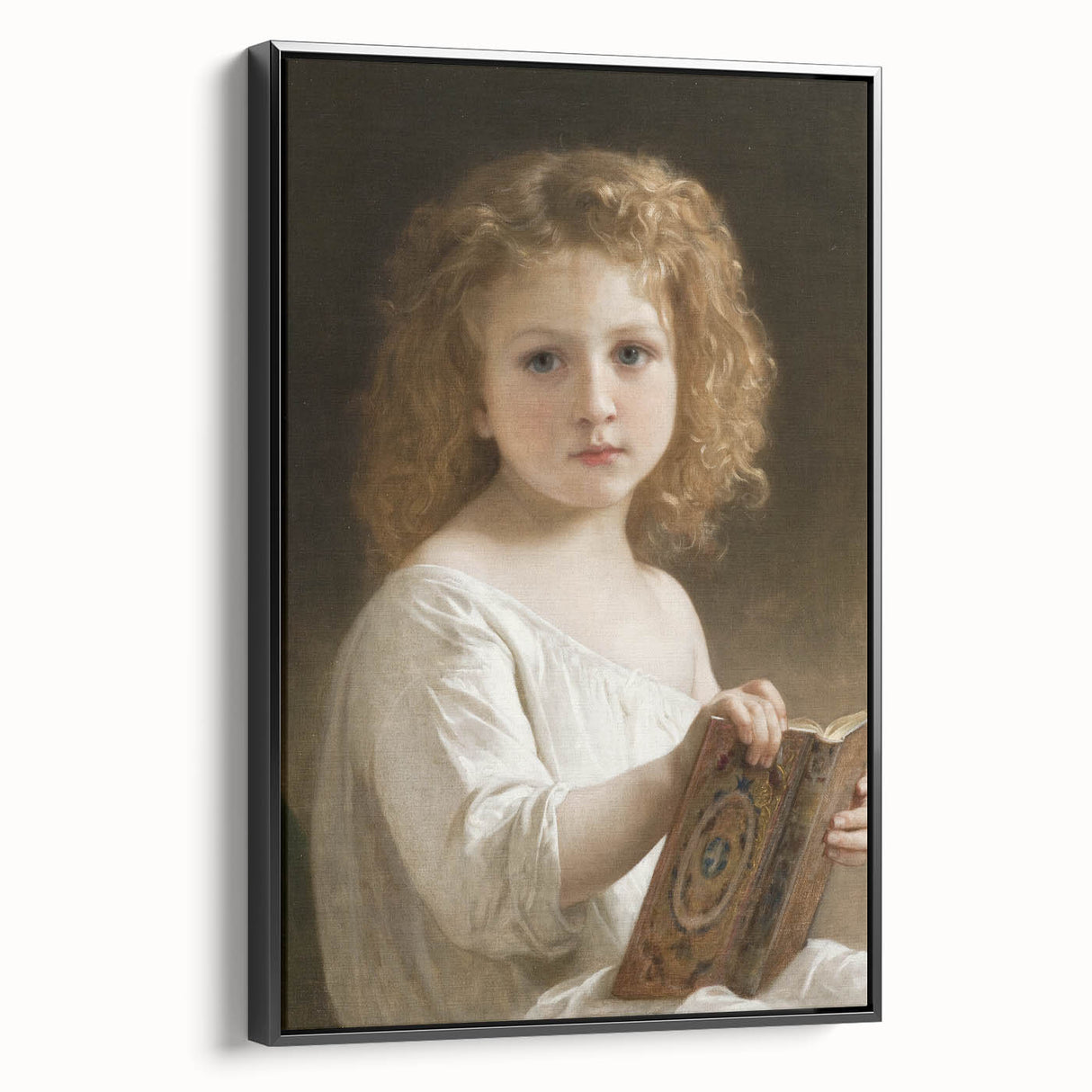 Classic Neoclassical Portrait Art Print - The Story Book by Bouguereau
