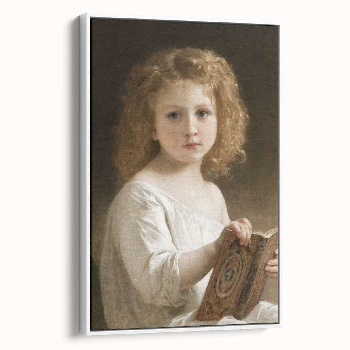 Classic Neoclassical Portrait Art Print - The Story Book by Bouguereau