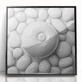 Large abstract wall art featuring a close-up of natural elements in black and white, framed in acrylic.