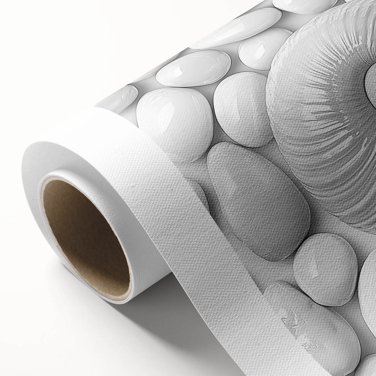 Art deco poster featuring close-up nature elements in soft pastel shades on rolled canvas, ideal for nursery wall art.