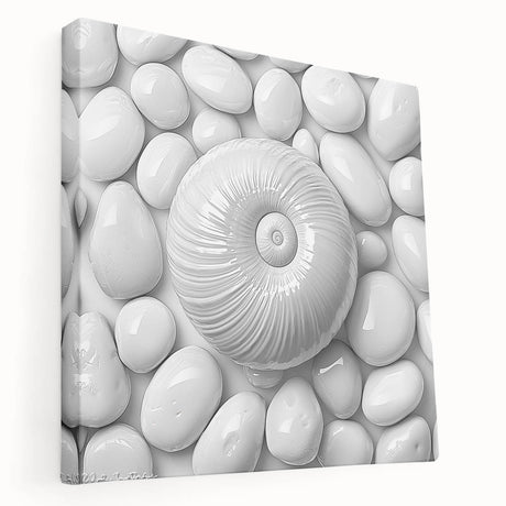 Close-up image of nature elements on a large stretched canvas, featuring rich green and brown tones.