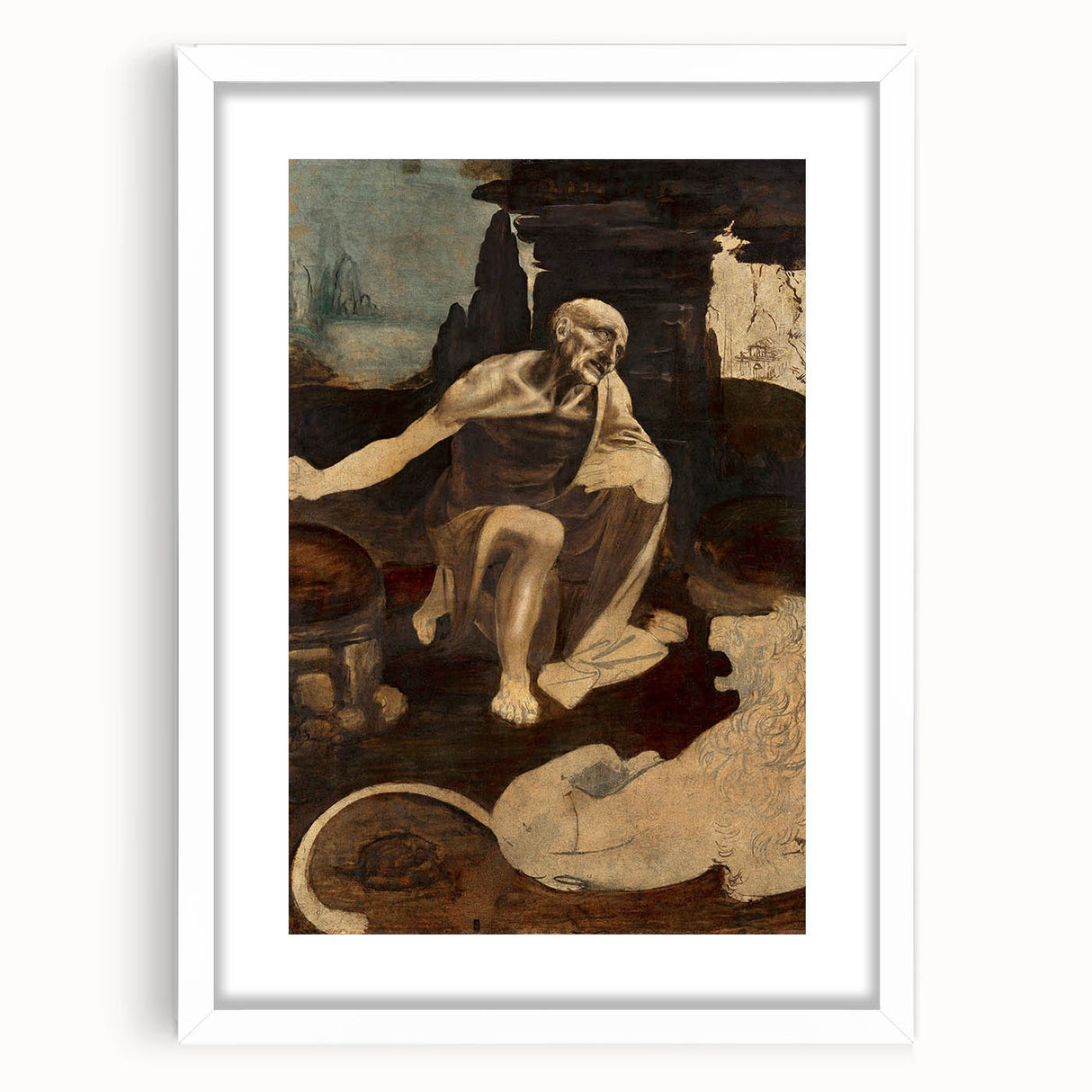 Saint Jerome in the Wilderness by Leonardo da Vinci - Renaissance Print