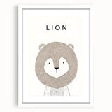 Minimalist Lion Nursery Wall Art - Baby Room Decor