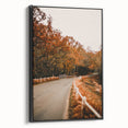 Black and white framed canvas depicting a vintage landscape scene, ideal for bedroom wall art.