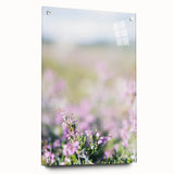 Large abstract wall art depicting spring season in pastel shades on acrylic glass, fitting for bedroom or dining room decor.