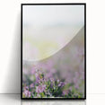 Large abstract wall art featuring swirling patterns in muted earth tones, framed in black acrylic.