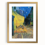 Abstract art print featuring swirling blue and yellow tones on a framed canvas, suitable for bedroom or dining room decor.
