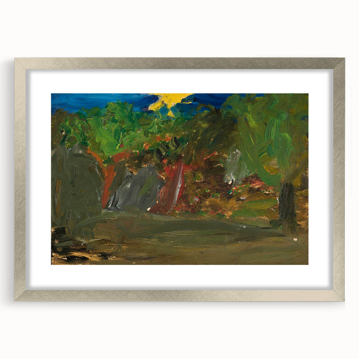 Modern Wall Art: Vibrant Garden Scene with Sun by Tadeusz Makowski