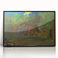 Modern Wall Art: Vibrant Garden Scene with Sun by Tadeusz Makowski