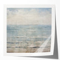 Abstract wall art print showcasing vibrant strokes in shades of blue, yellow, and pink, presented in a glossy finish, perfect for modern home decor.