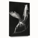 Modern Wall Art: Angel with Chain - Dramatic Monochrome Artwork