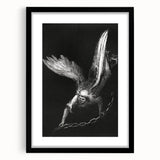 Modern Wall Art: Angel with Chain - Dramatic Monochrome Artwork