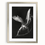Modern Wall Art: Angel with Chain - Dramatic Monochrome Artwork