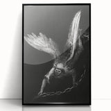 Modern Wall Art: Angel with Chain - Dramatic Monochrome Artwork