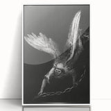 Modern Wall Art: Angel with Chain - Dramatic Monochrome Artwork