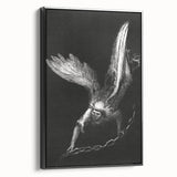 Modern Wall Art: Angel with Chain - Dramatic Monochrome Artwork