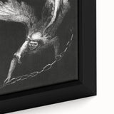 Modern Wall Art: Angel with Chain - Dramatic Monochrome Artwork