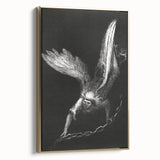 Modern Wall Art: Angel with Chain - Dramatic Monochrome Artwork