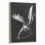 Modern Wall Art: Angel with Chain - Dramatic Monochrome Artwork