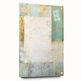 Abstract wall art featuring colorful strokes in vibrant hues of blue, pink, and yellow, framed in acrylic glass with decorative pins, ideal for modern decor.