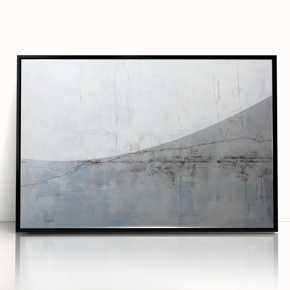 Framed abstract wall art featuring bold black strokes on a white background, creating a modern aesthetic perfect for contemporary decor. The artwork is encased in a sleek black frame, enhancing its visual appeal and making it suitable for any room setting, from living rooms to offices.