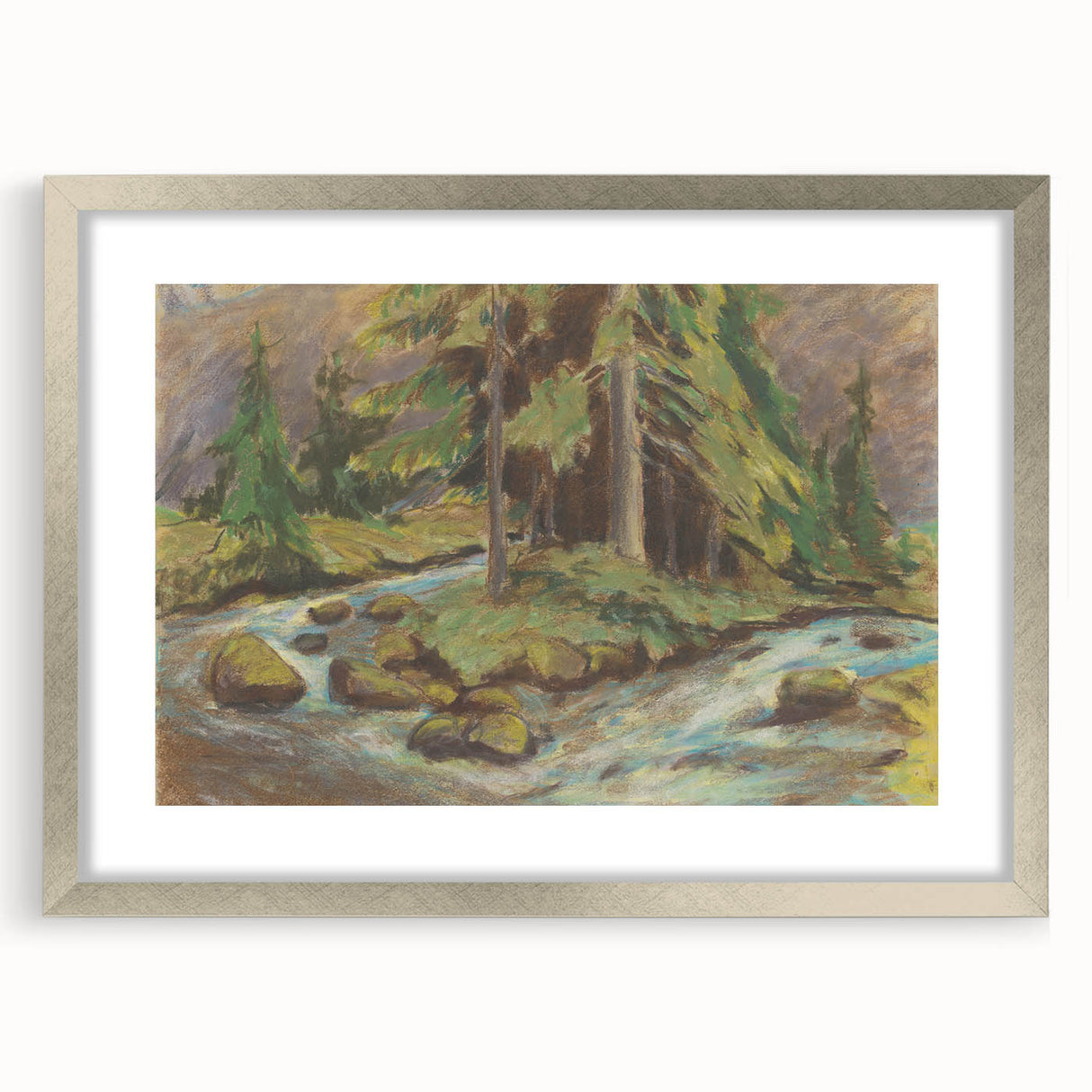Modern Wall Art: Tranquil Brook Scene by Zolo Palugyay
