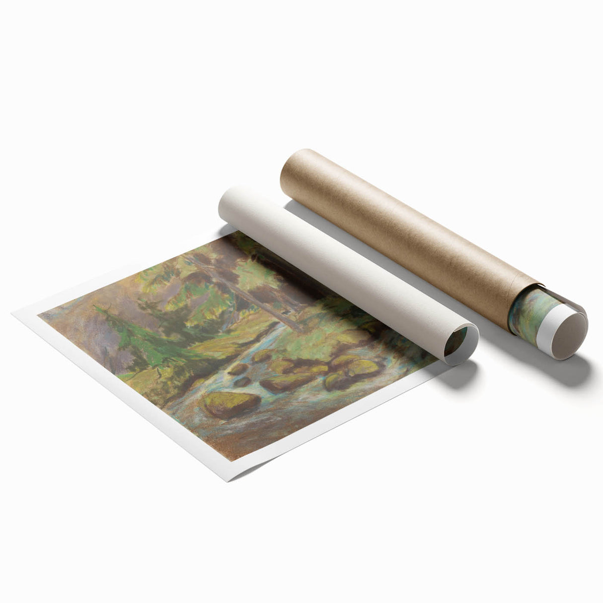 Modern Wall Art: Tranquil Brook Scene by Zolo Palugyay