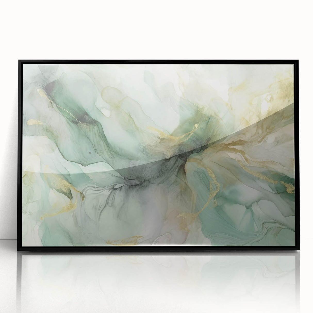Framed acrylic wall art featuring abstract strokes in black, showcasing a modern design perfect for contemporary home decor. The artwork's sleek lines and textures create visual interest, enhancing any interior space.