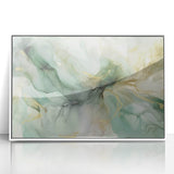 Framed acrylic wall art showcasing an abstract strokes design in soft pastel colors against a white background, perfect for modern home decor.