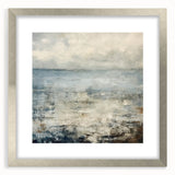 Abstract strokes wall art framed with a silver matte, showcasing a modern design with vibrant colors and fluid shapes, ideal for contemporary home decor.