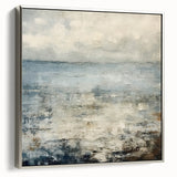 Framed abstract wall art showcasing dynamic silver strokes on a textured canvas, designed to enhance modern interiors with a sleek side view. Perfect for contemporary decor enthusiasts.