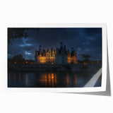 Rolled print showcasing a scenic landscape with a majestic castle, featuring vibrant colors and intricate details, packaged securely for easy display and preservation.